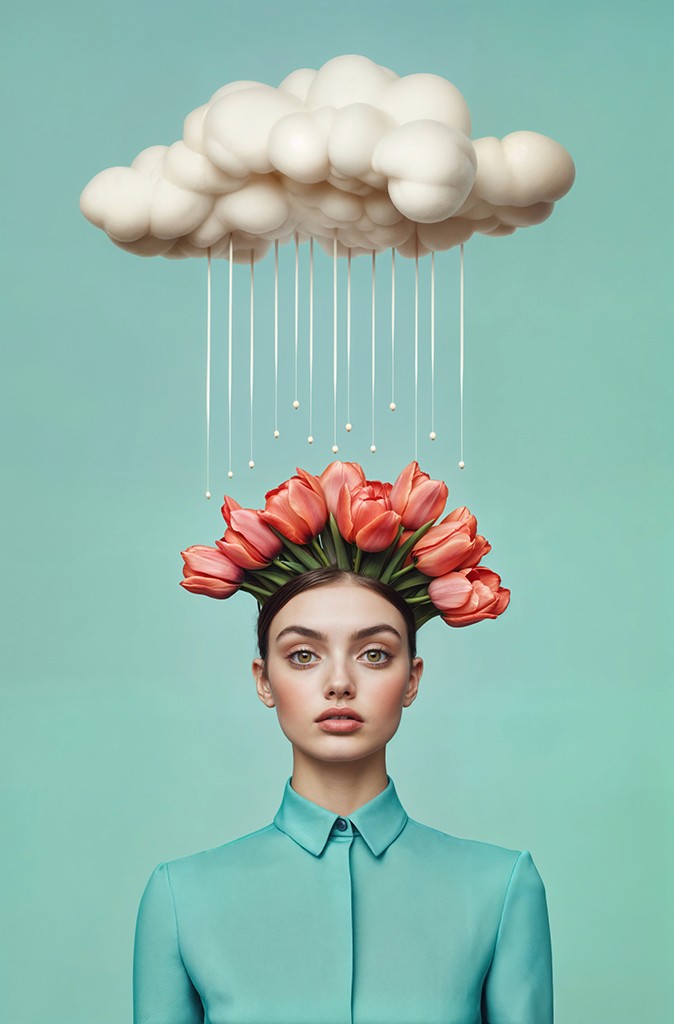 Žena sa lalama u kosi