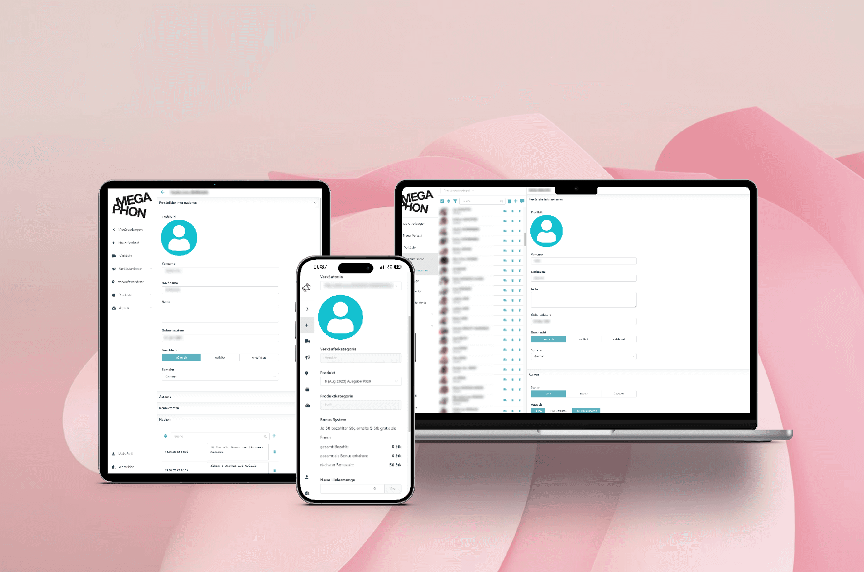 Mockup von Geräten mit Software