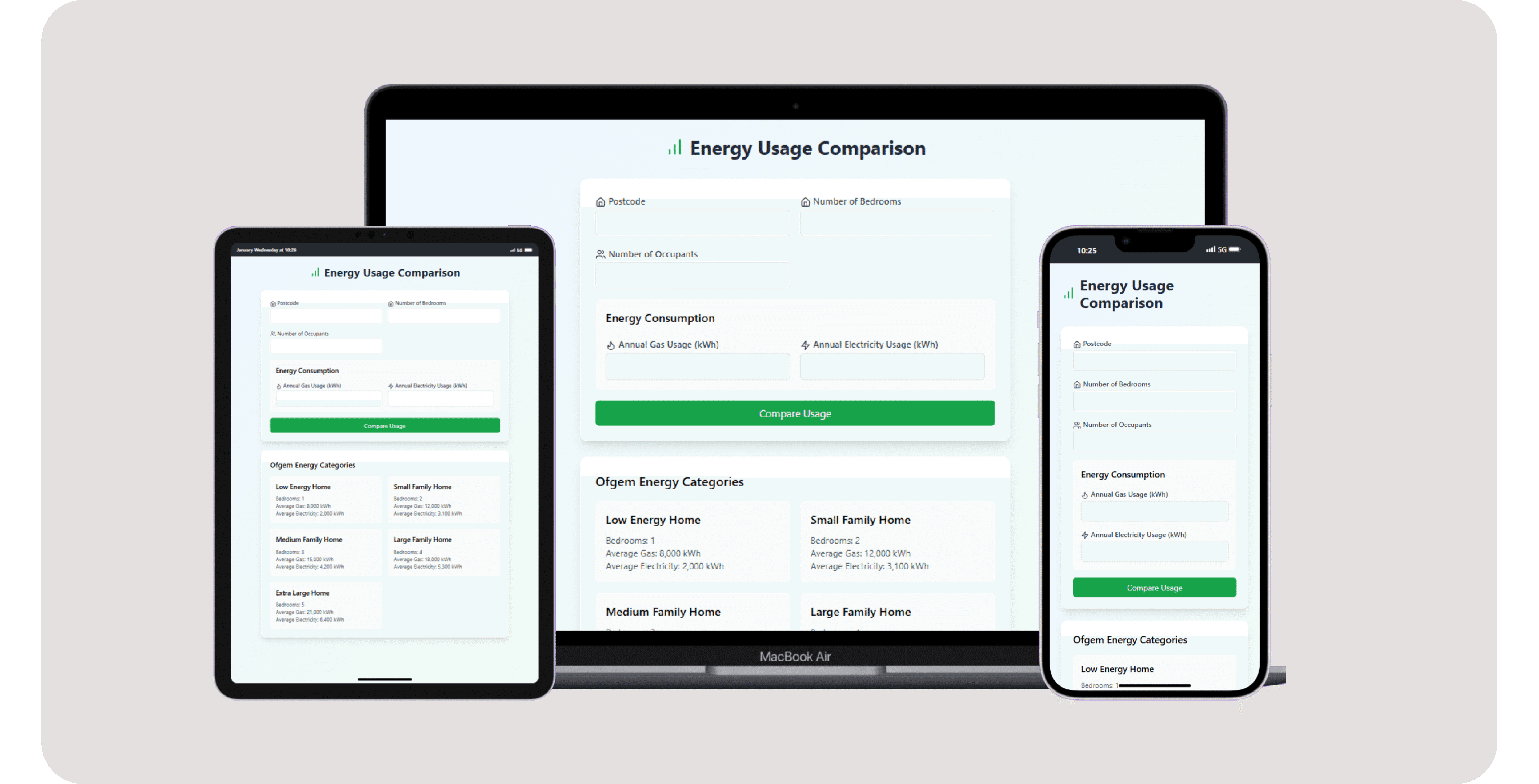 Energy Usage Comparison Tool Image