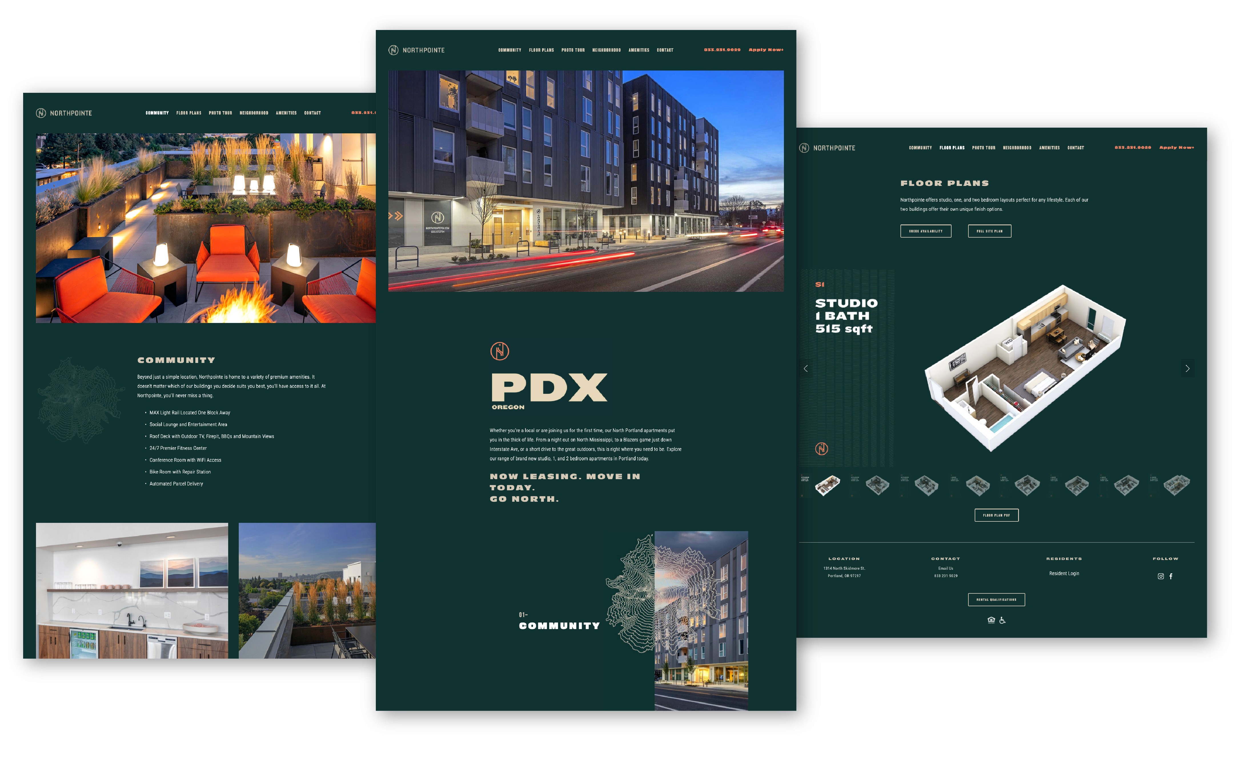 responsive squarespace website for northpointe apartments portland oregon