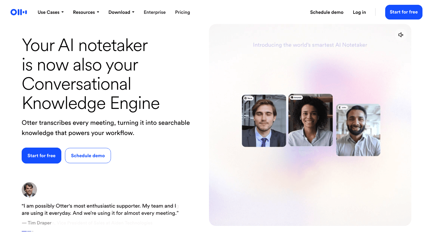 Otter.ai app screenshot