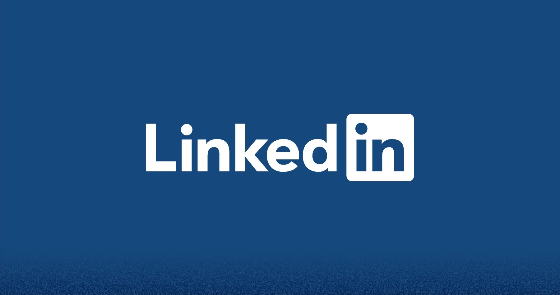 LinkedIn logo displayed on a blue background, featuring bold white lettering and a professional, minimalist design.