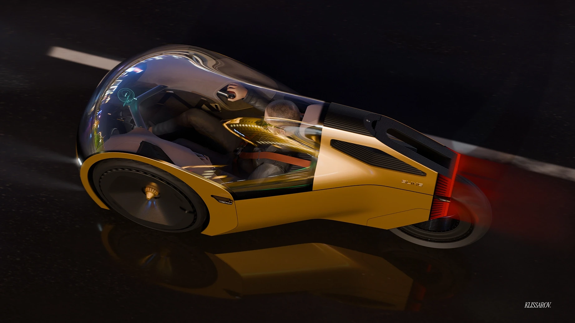 Sling Vehicle Concept Design Top rear three quarter view