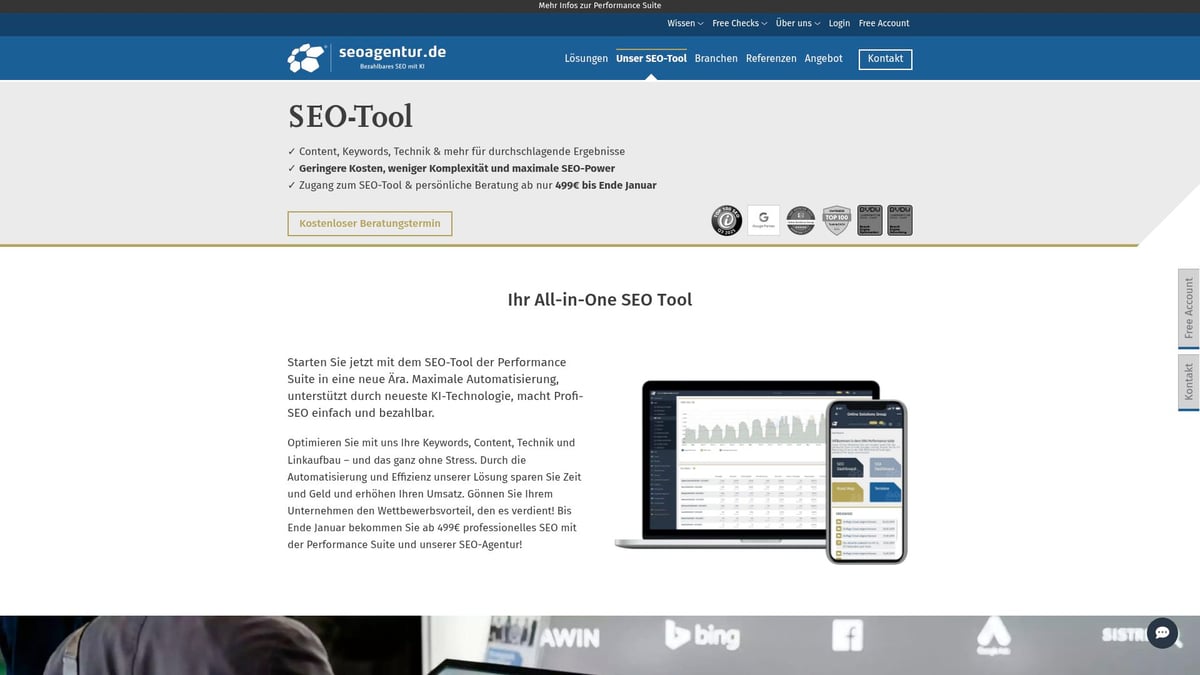 Top 7 SEO Angebote 2026: Die Besten Deals Für Ihren Erfolg - SEO-Performance Suite von Online Solutions Group