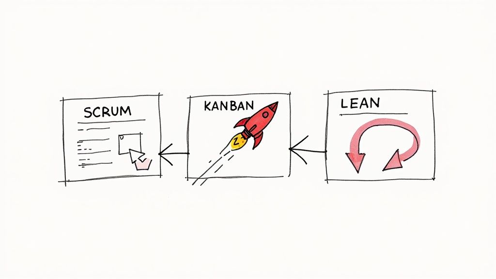 An organized project management board with sticky notes showing different tasks.