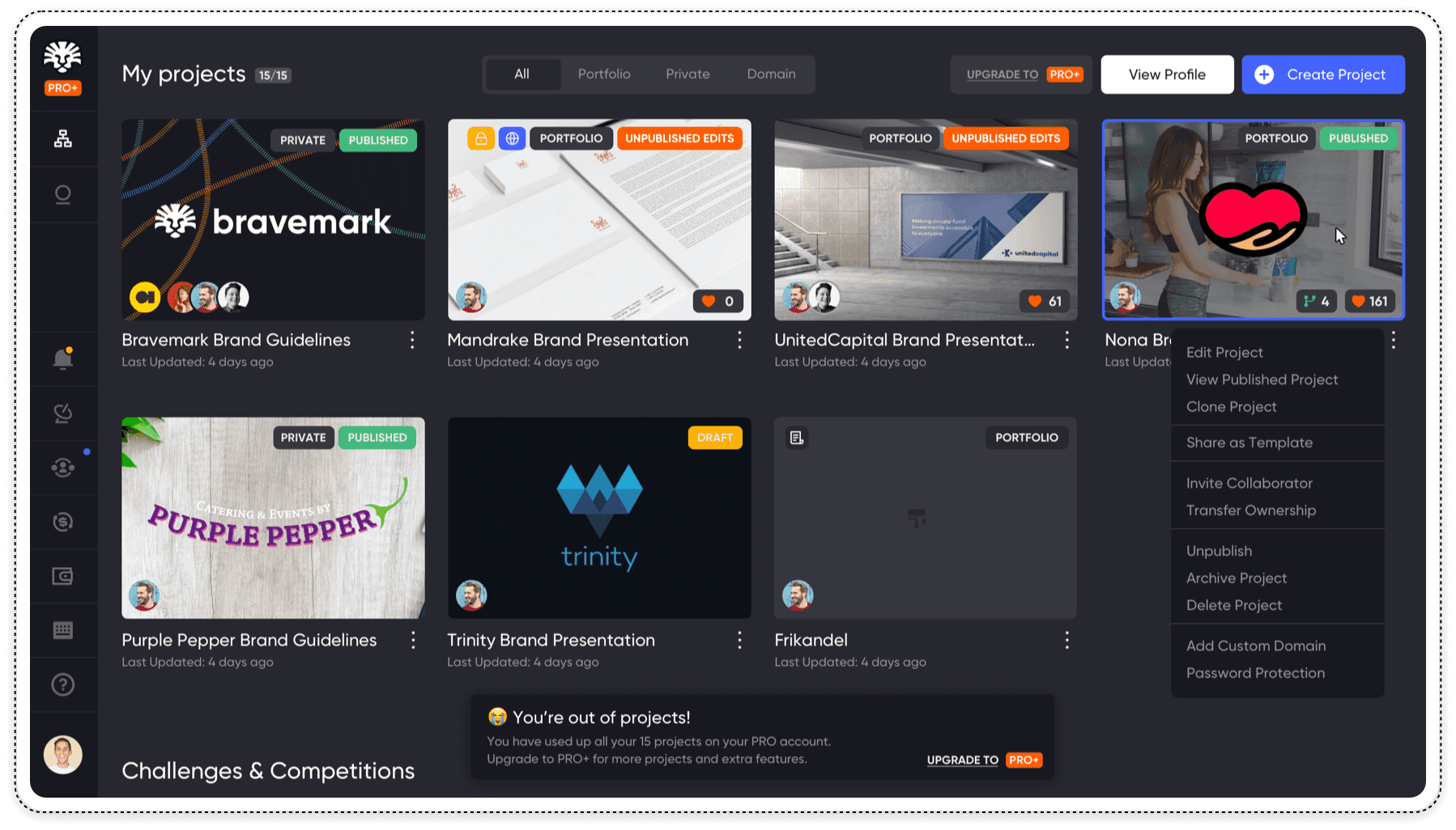 Bravemark App UI Design