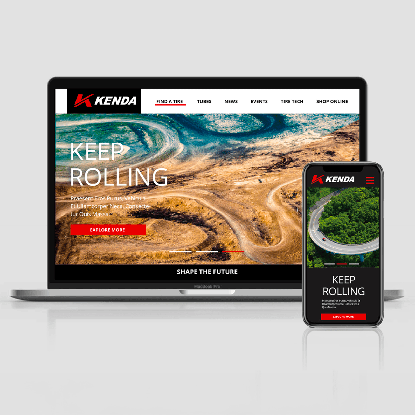 KENDA 建大輪胎官方網站首頁設計 Mockup