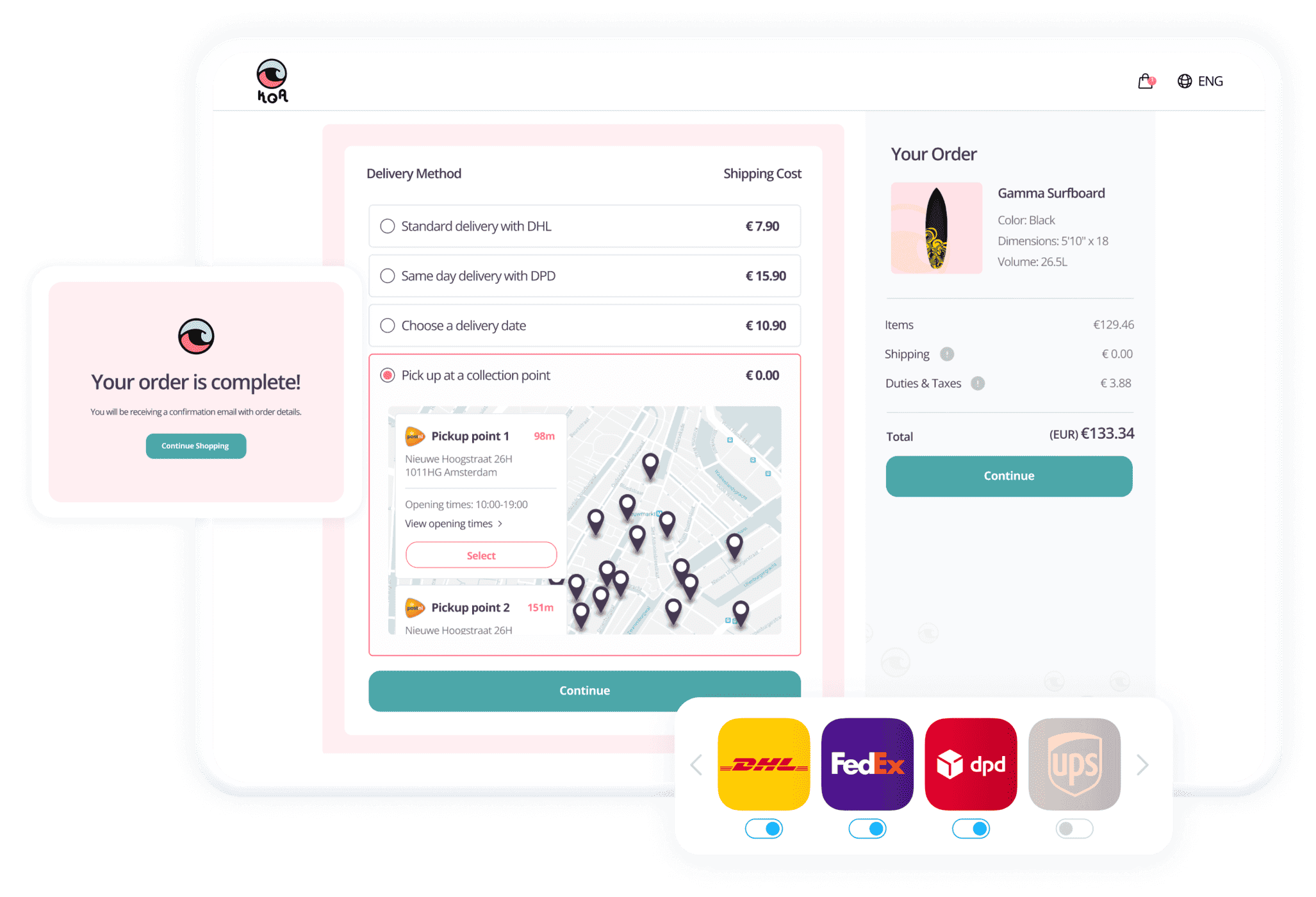 Dynamic checkout for e-commerce