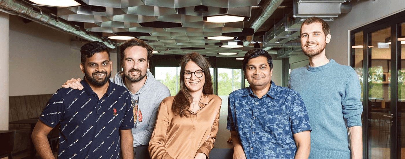 Group photo of the Sovendus Tech and Data teams in the Sovendus office