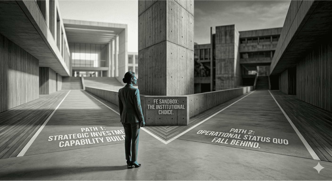 A woman choosing a path