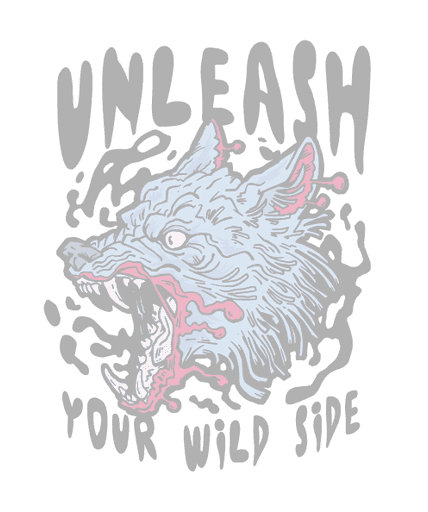 a trippy wolf design