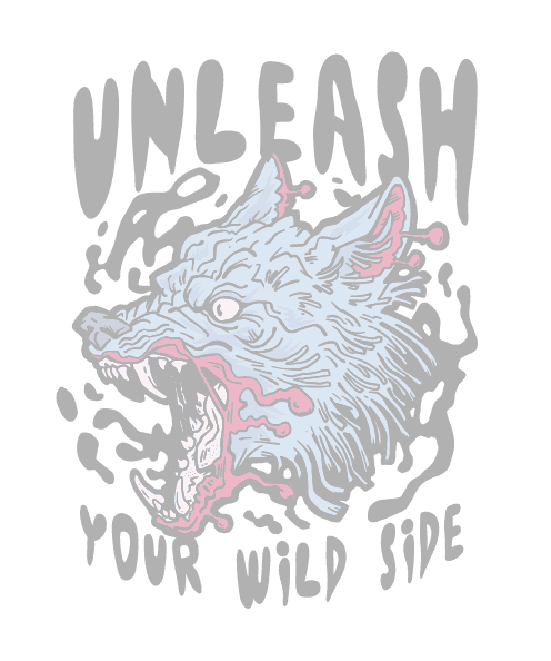 a trippy wolf design