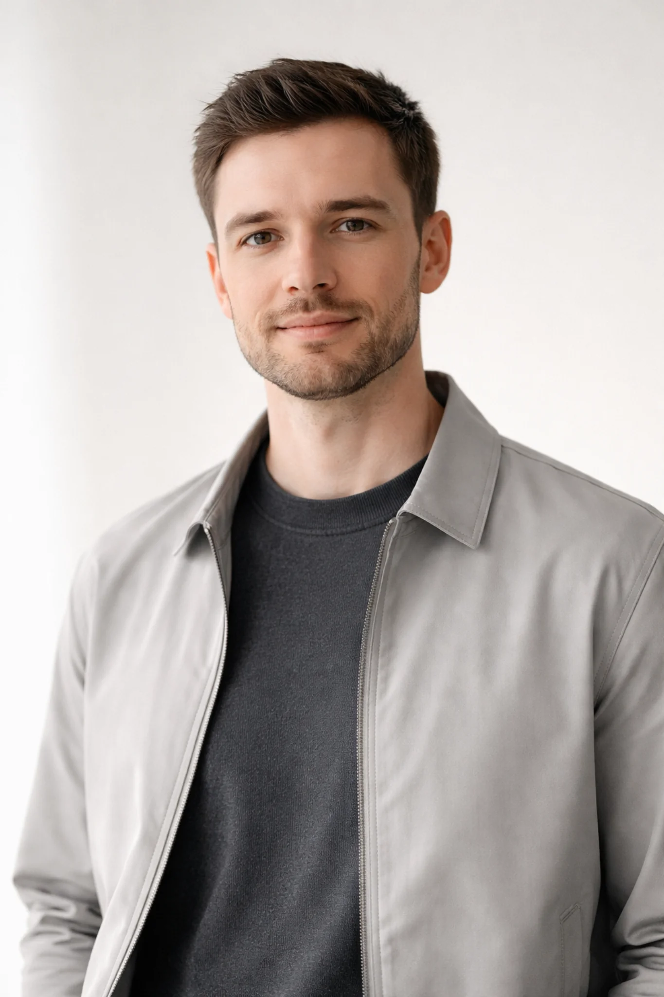 Professional man portrait on light background
