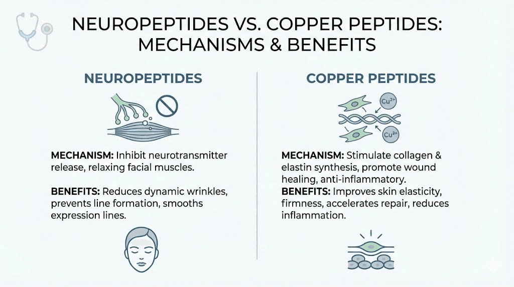 Neuropeptide versus copper peptide comparison for skin