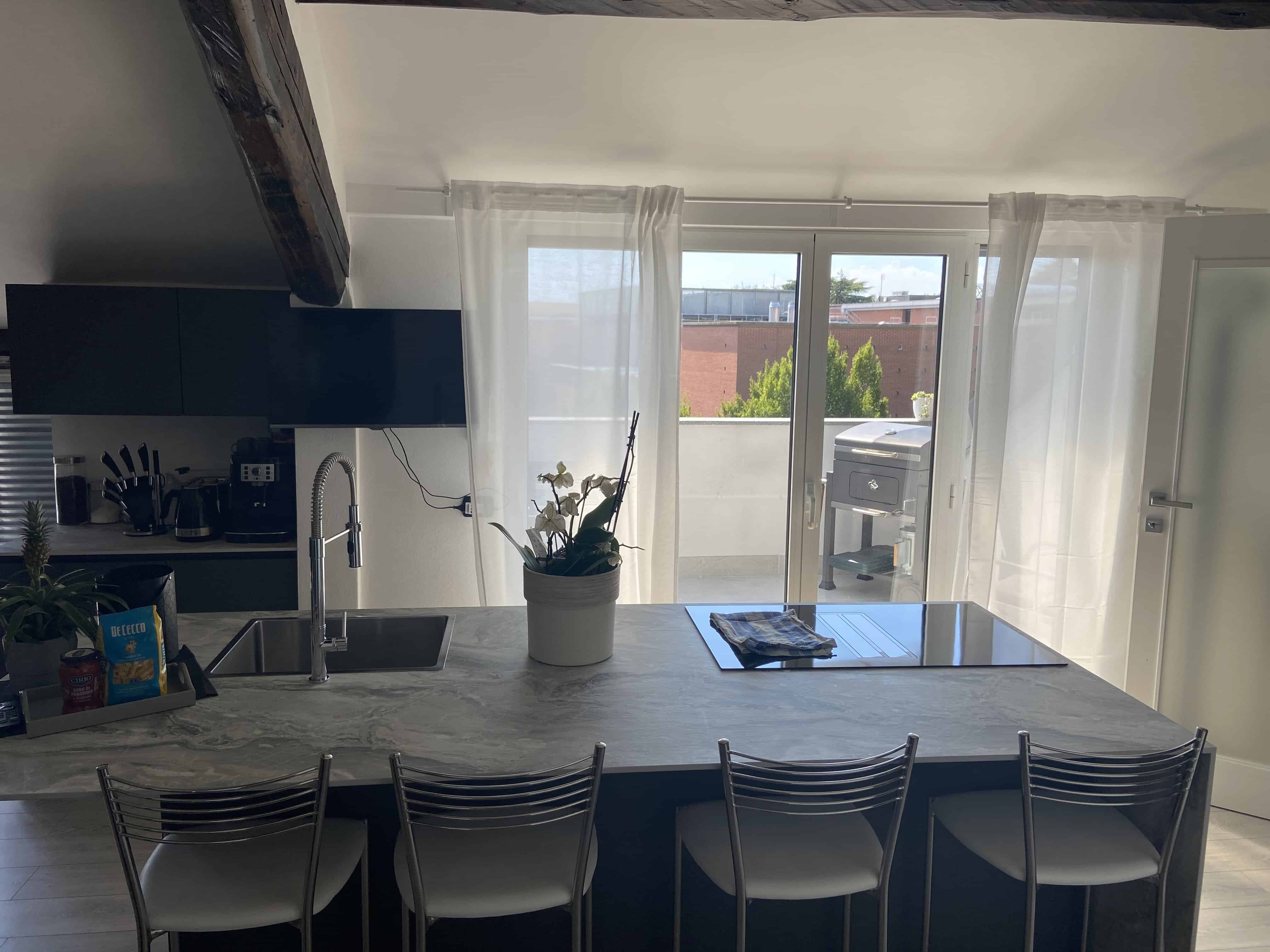 kitchen loft open space rooftop como