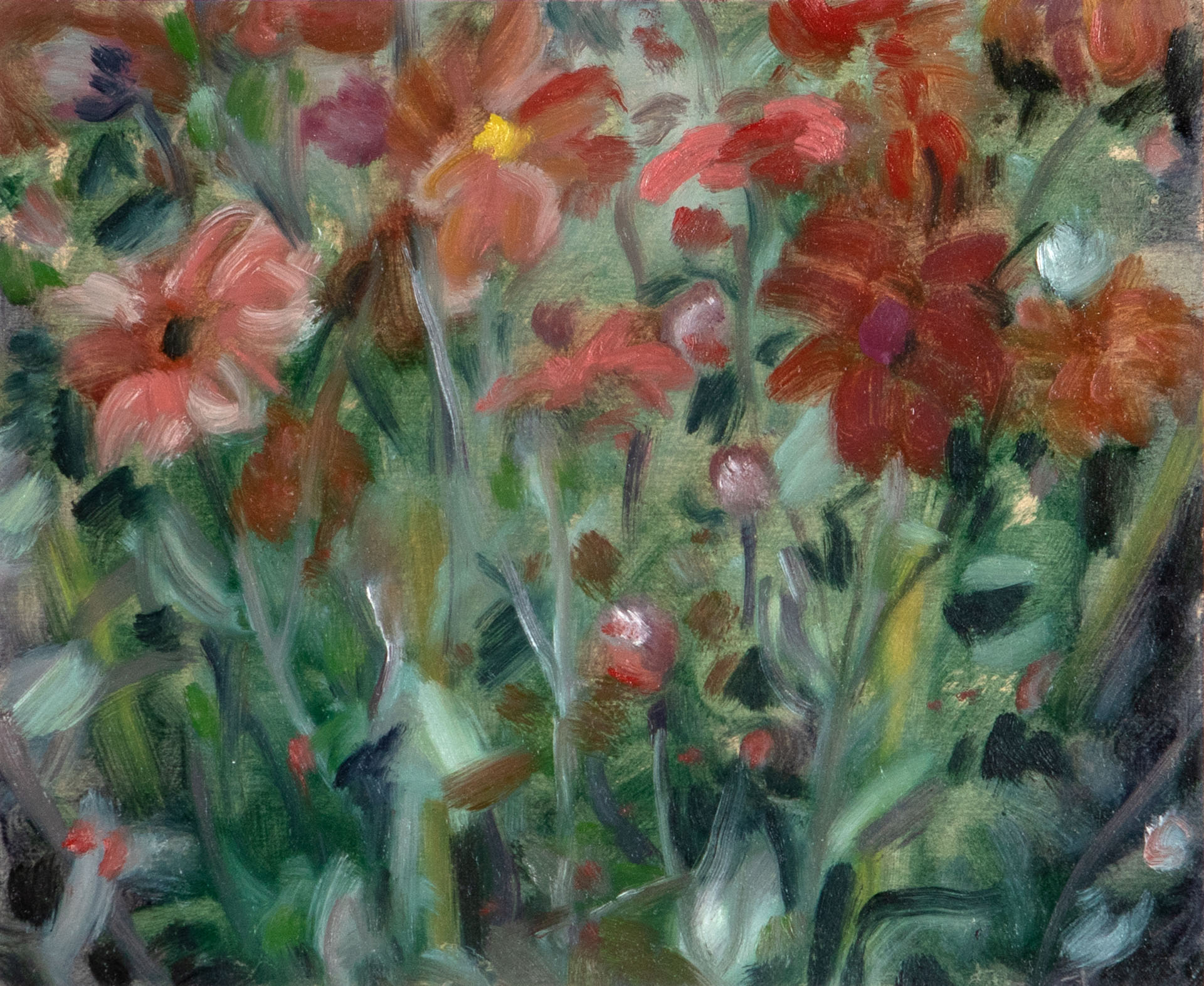 Wildflowers, 2021, oil on cardboard, 8x10"