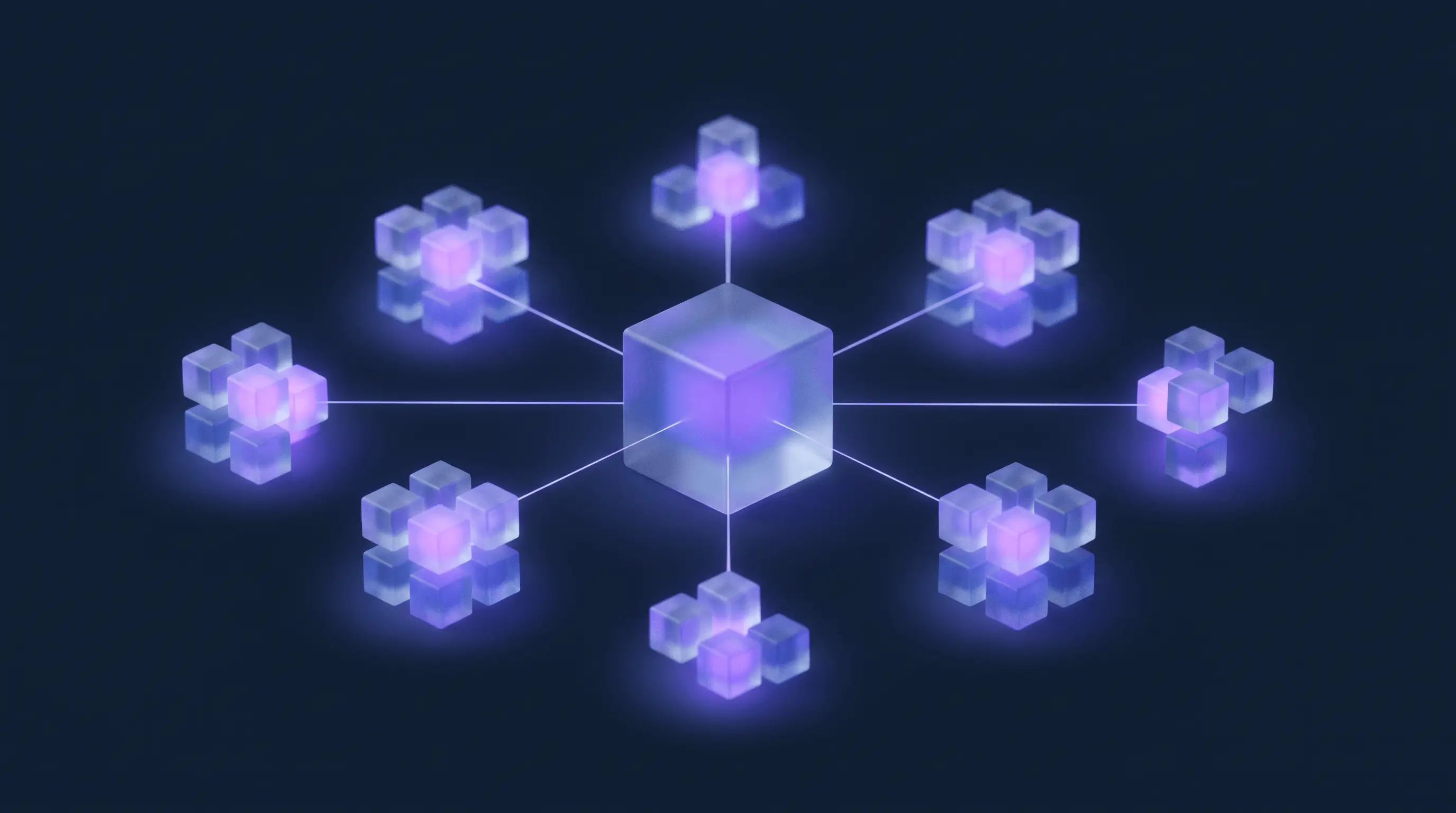 Abstraktes 3D-Rendering von Würfeln
