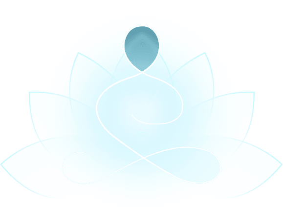 Ilustración de una persona en postura de flor de loto.