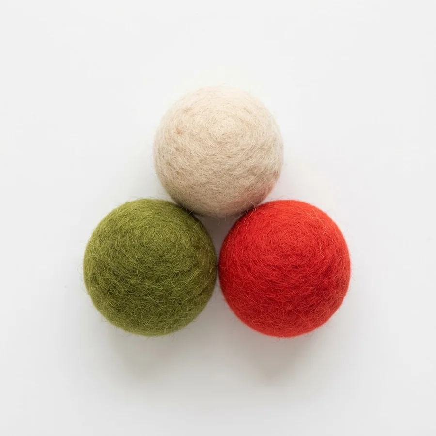 Three felt balls