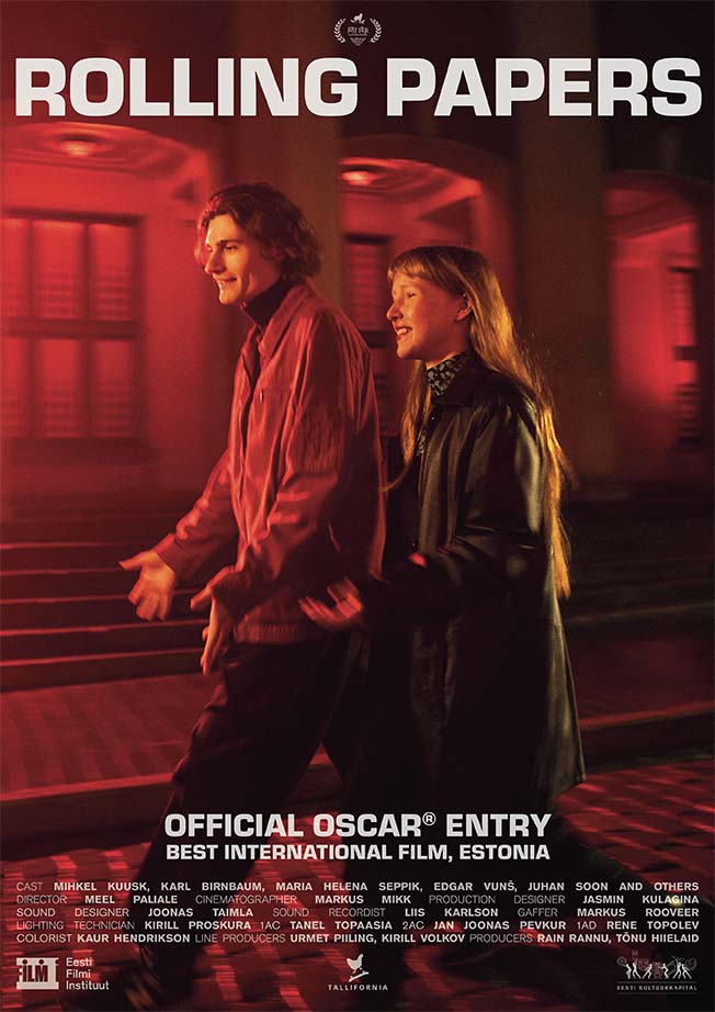 Official poster of “Pikad Paberid” (“Rolling Papers”, 2024), Estonia’s Oscar submission for Best International Feature Film.