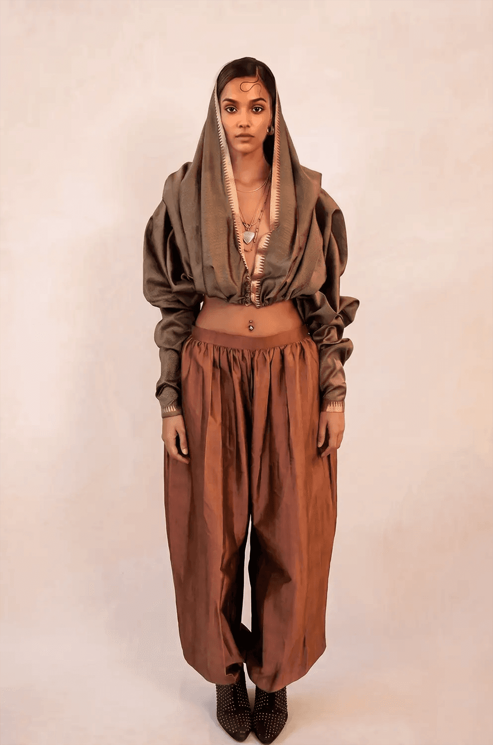 INDRANI is a one of a kind piece, handcrafted in house from vintage pure silk.