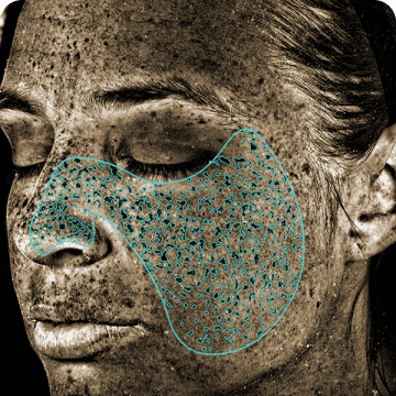 woman with white cream on face