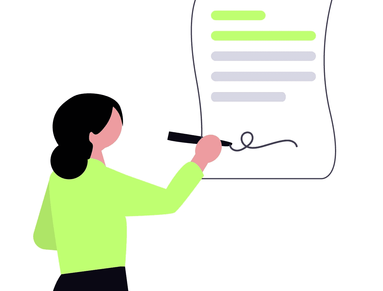 Illustrazione di un calendario multi-stanza collegato a un contratto firmato digitalmente