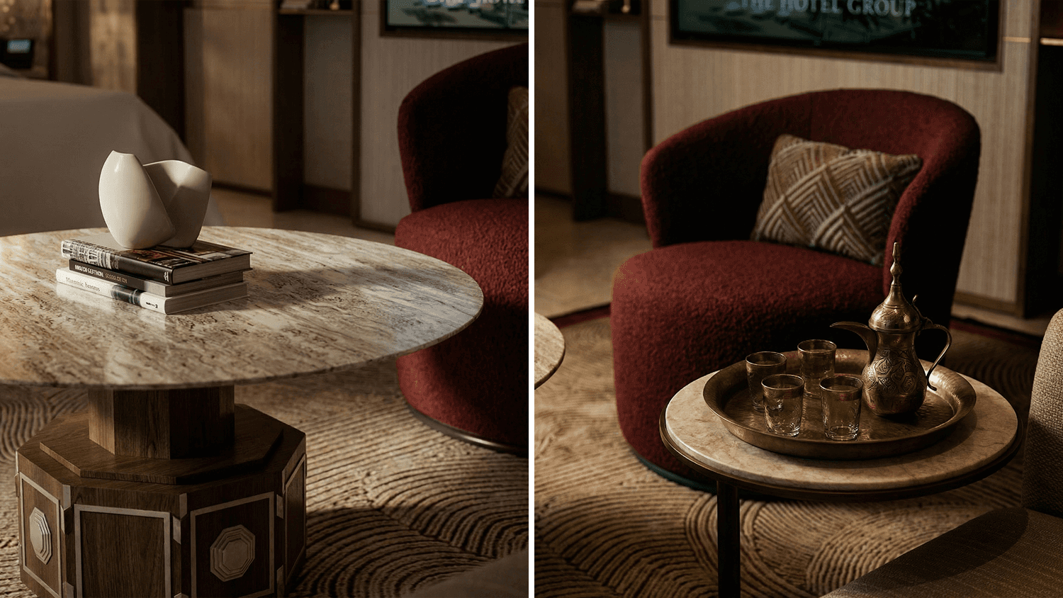 Interior render of a room with tv and sitting area