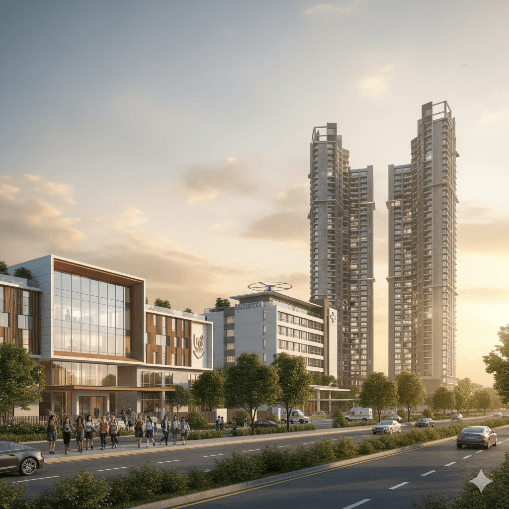 Top schools and hospitals proximity map for residential buyers