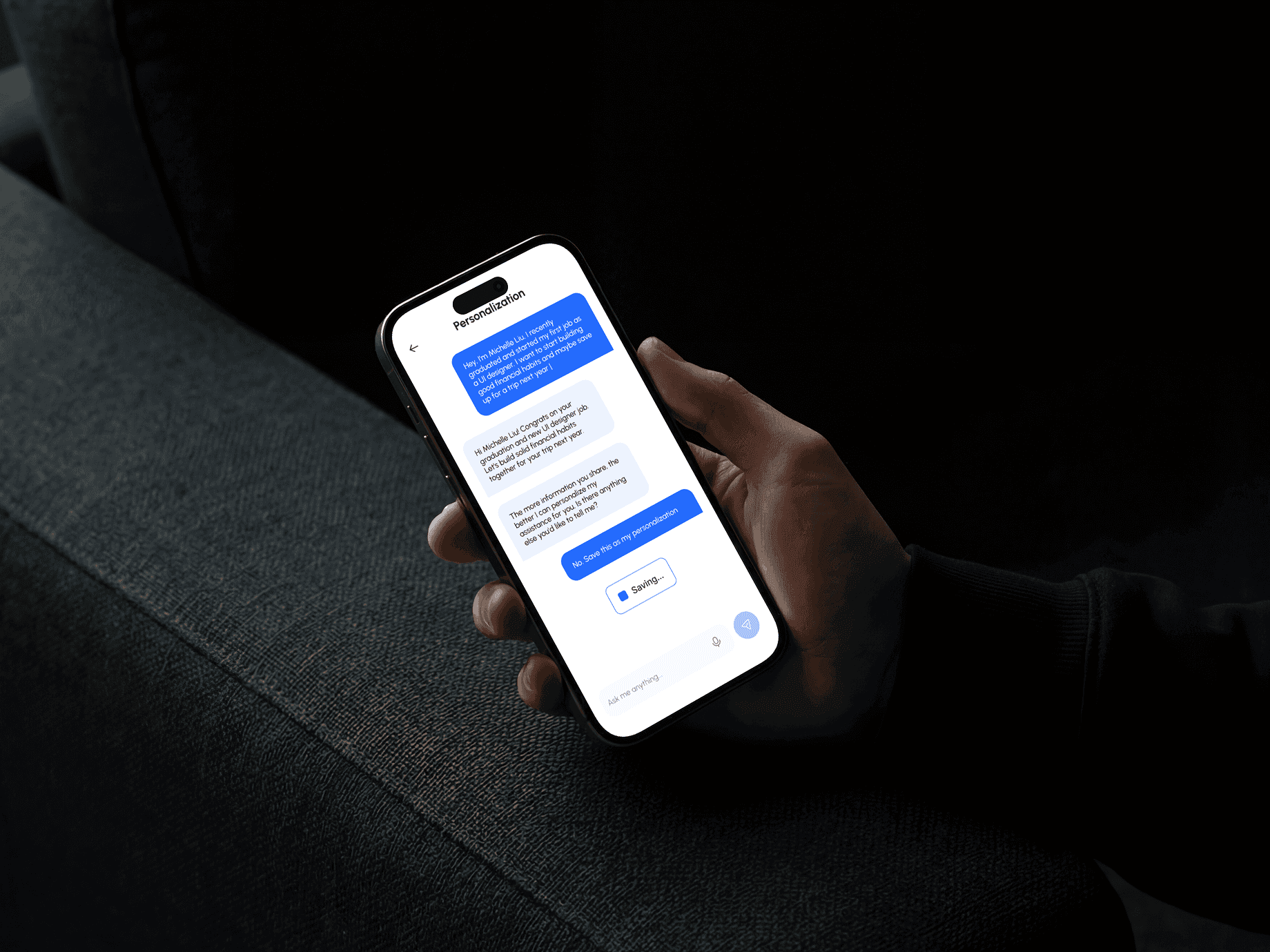 AI Chatbot in Finance App UI
