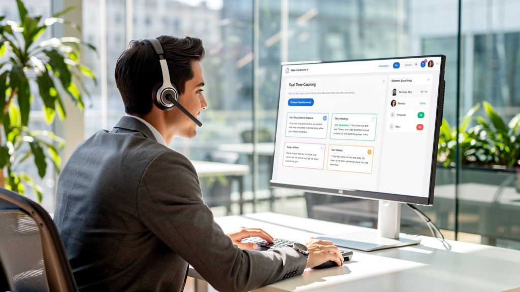 SDR receiving real-time AI coaching during live sales call