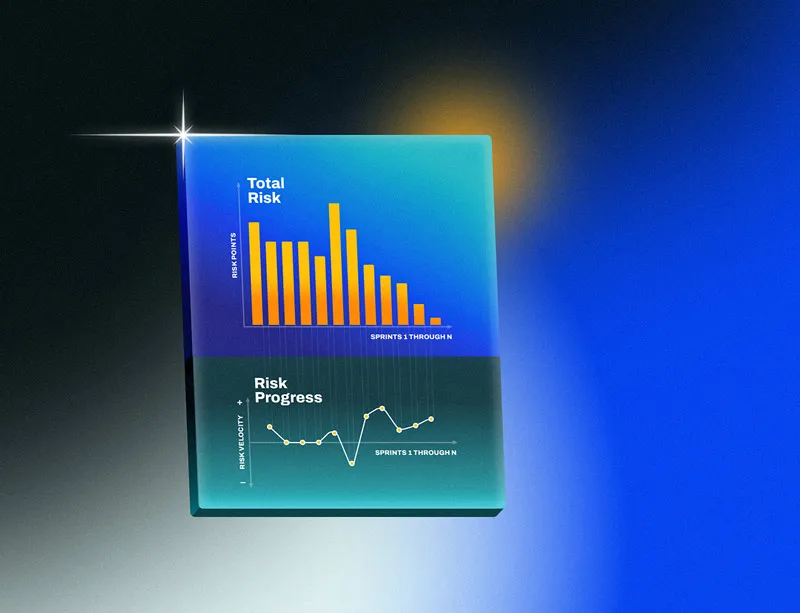 A digital graphic featuring a blue background with a stylized bar graph and text.
