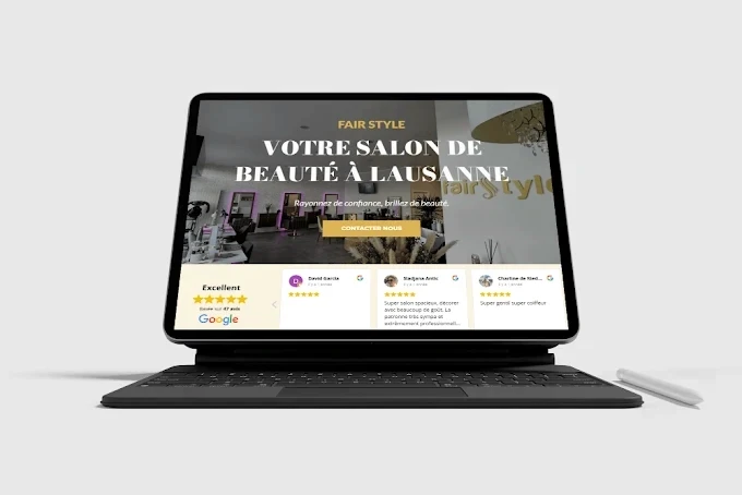 Refonte de site internet Fairstyle affichée sur tablette