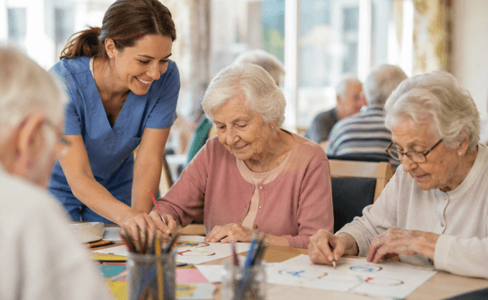 Residentes entrenan su memoria con juegos