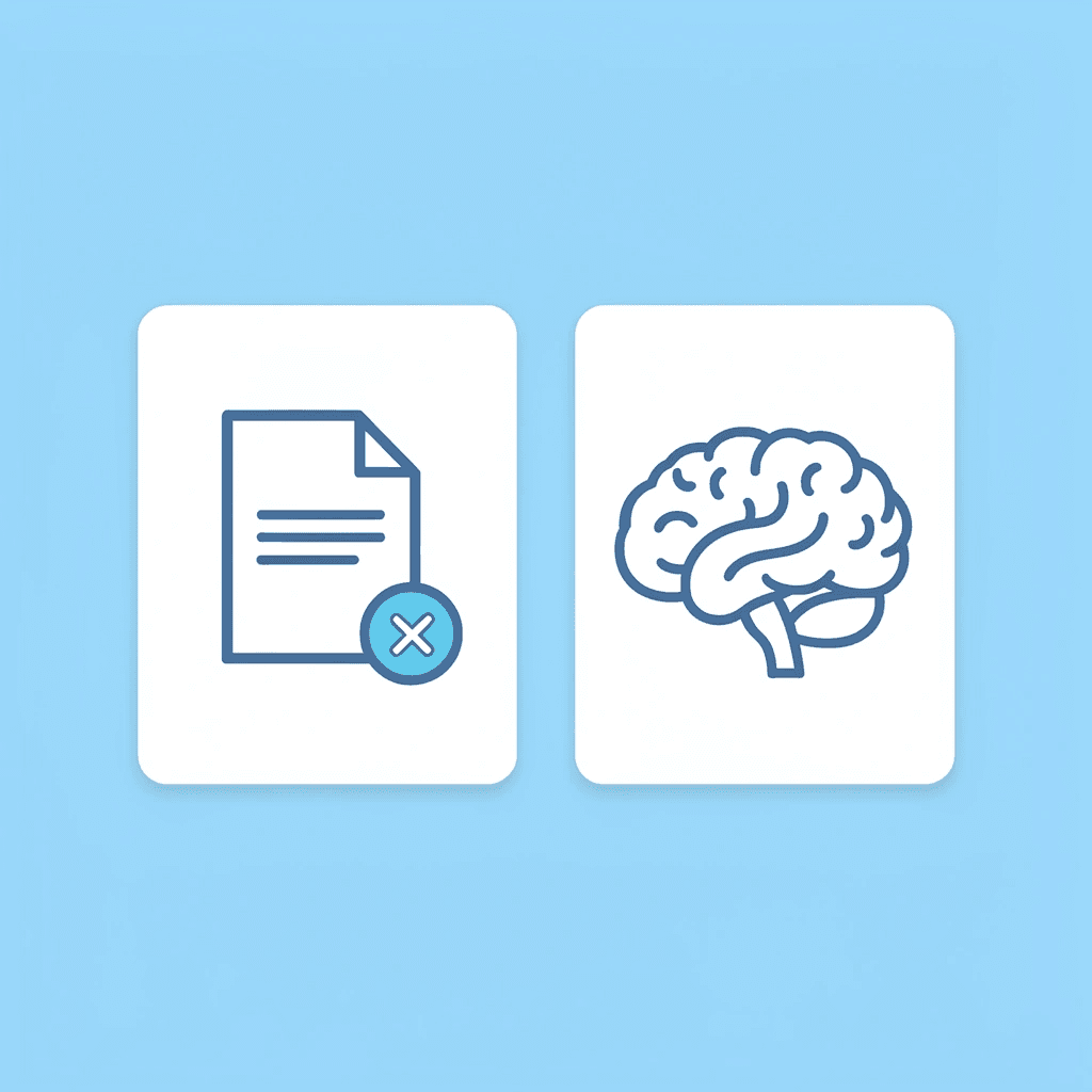 Before: lengthy manual reading process. After: AI-filtered priority review