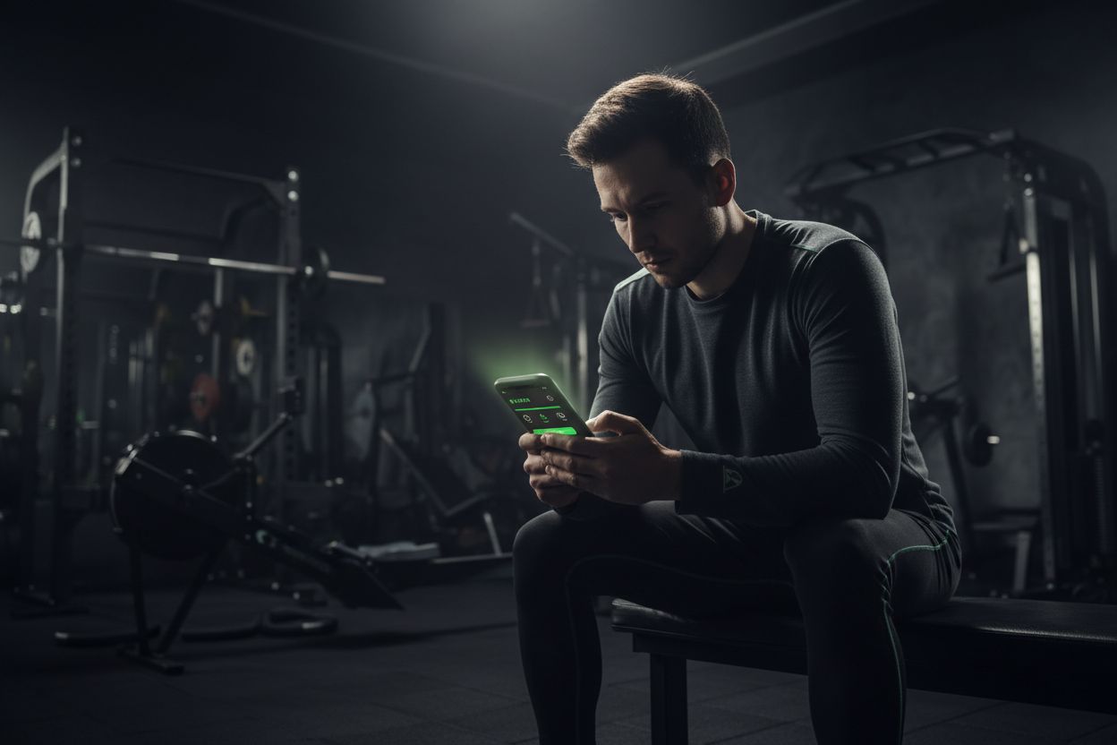 A person planning a workout routine on a phone