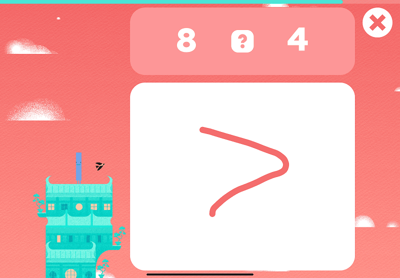 Compare numbers: find which group has more hearts in it