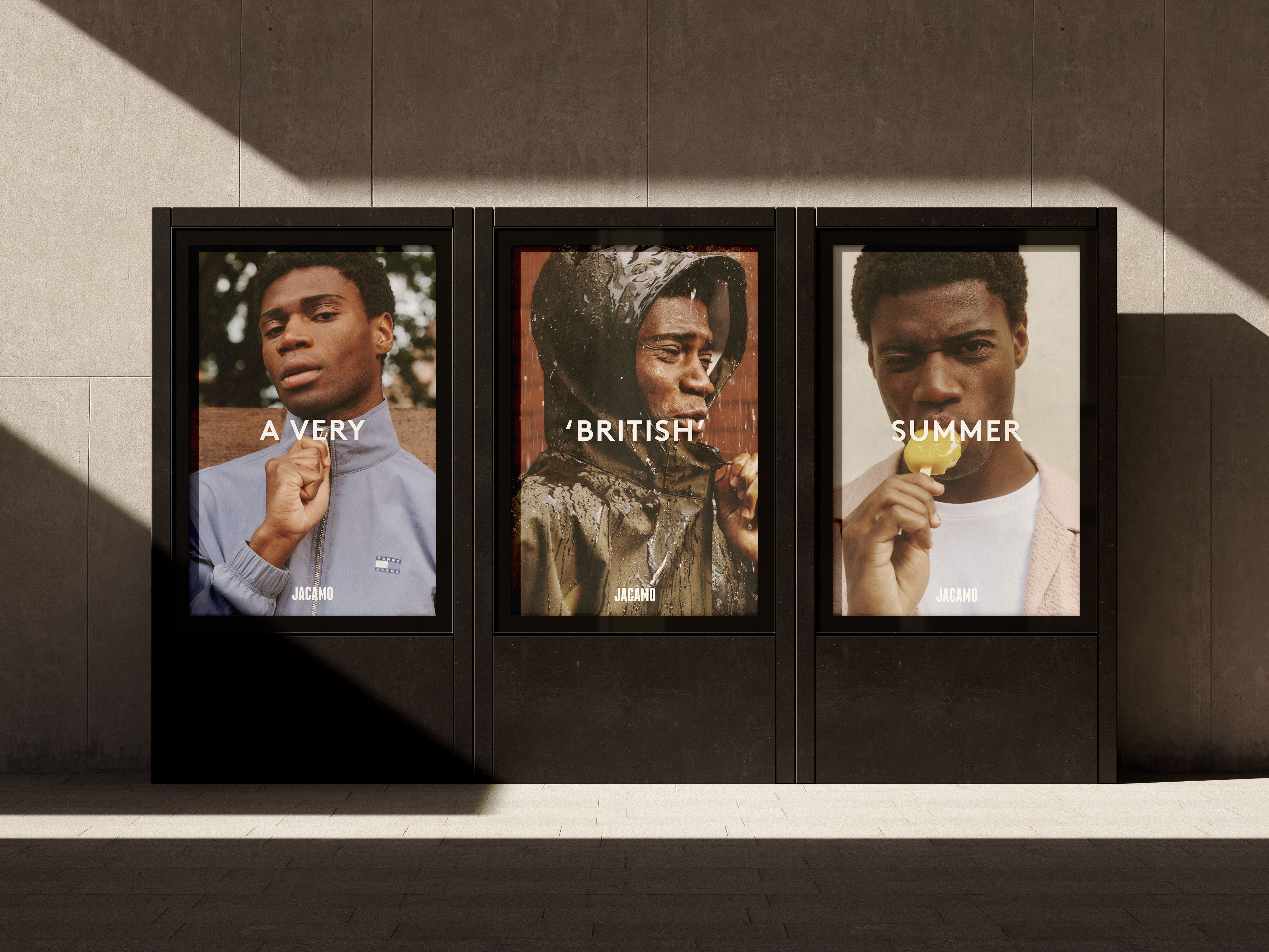 Streetside billboard with flyposters of the Batch.Works brand and illustrations