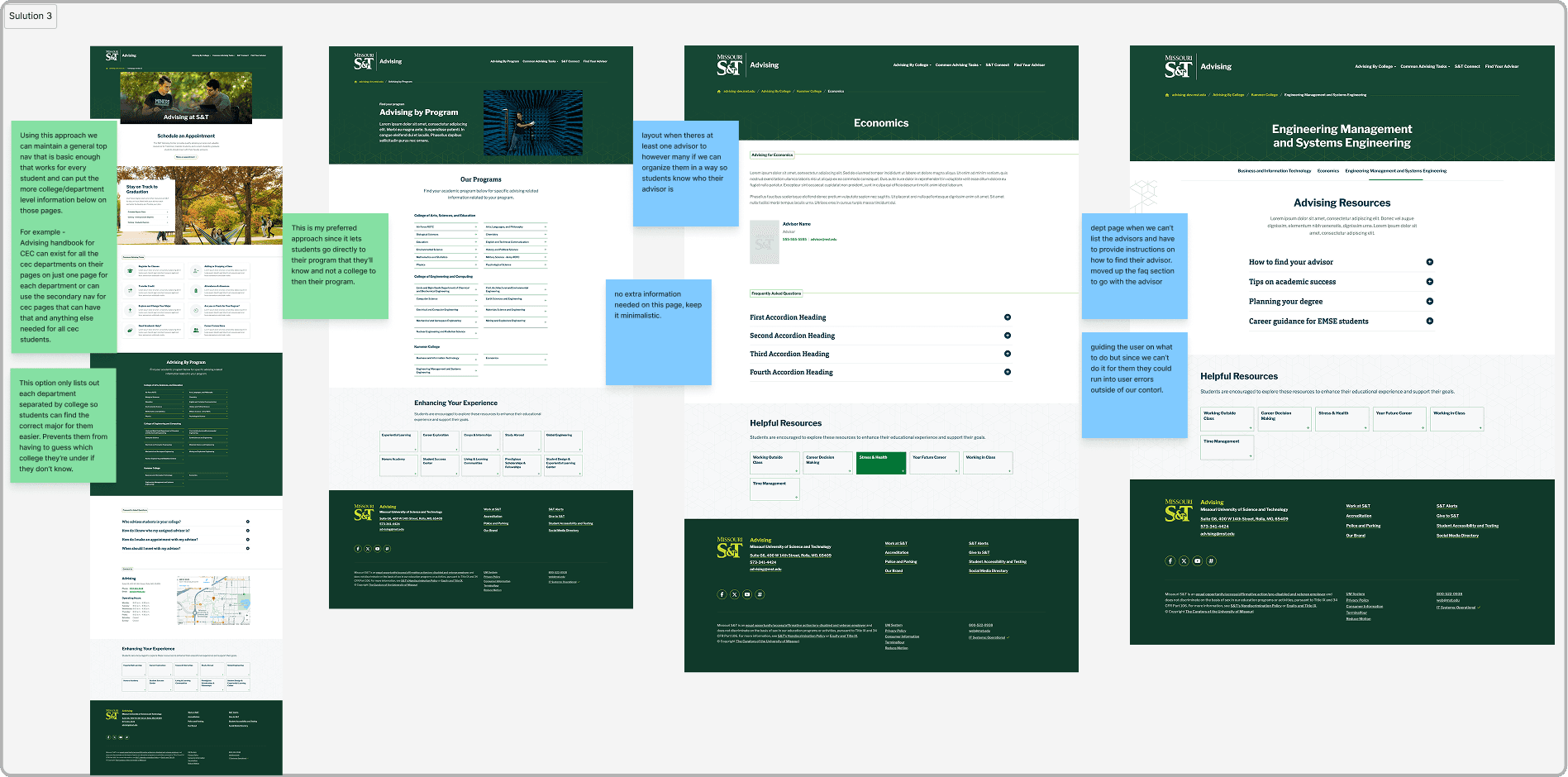 Heuristic evaluation done for advising by using departments directly