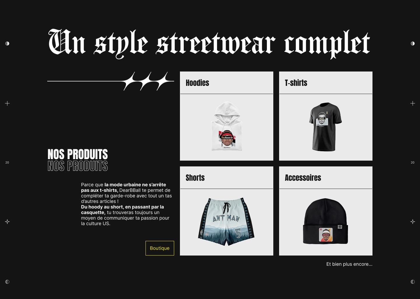 Hero de la page d'accueil de la landing page de DearBBall