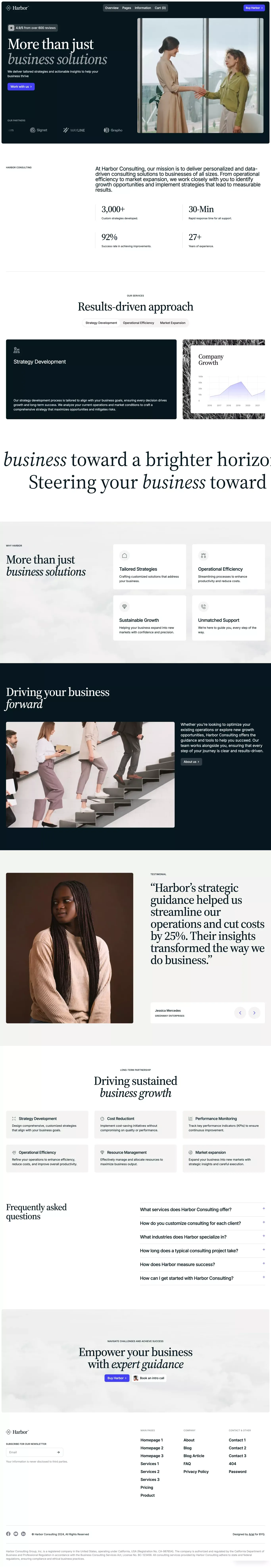 Harbor - Webflow Ecommerce website templ landing page screenshot showcasing Finance and HR design