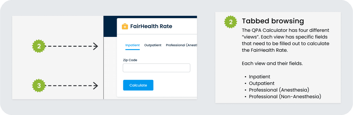 Screenshot of some Fairhealth Calculator documentation.