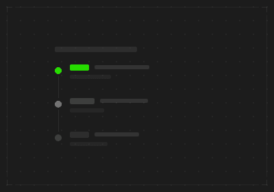 Version release timeline with three entries and status indicators