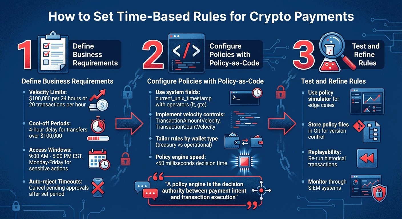 How to Implement Time-Based Rules for Crypto Payments: 3-Step Process