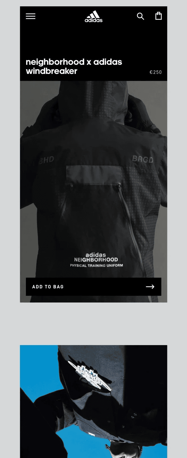 Adidas mobile screens