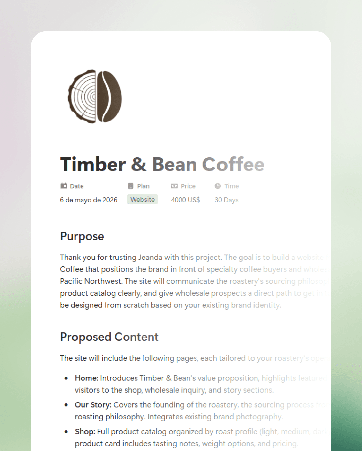 Get your custom proposal