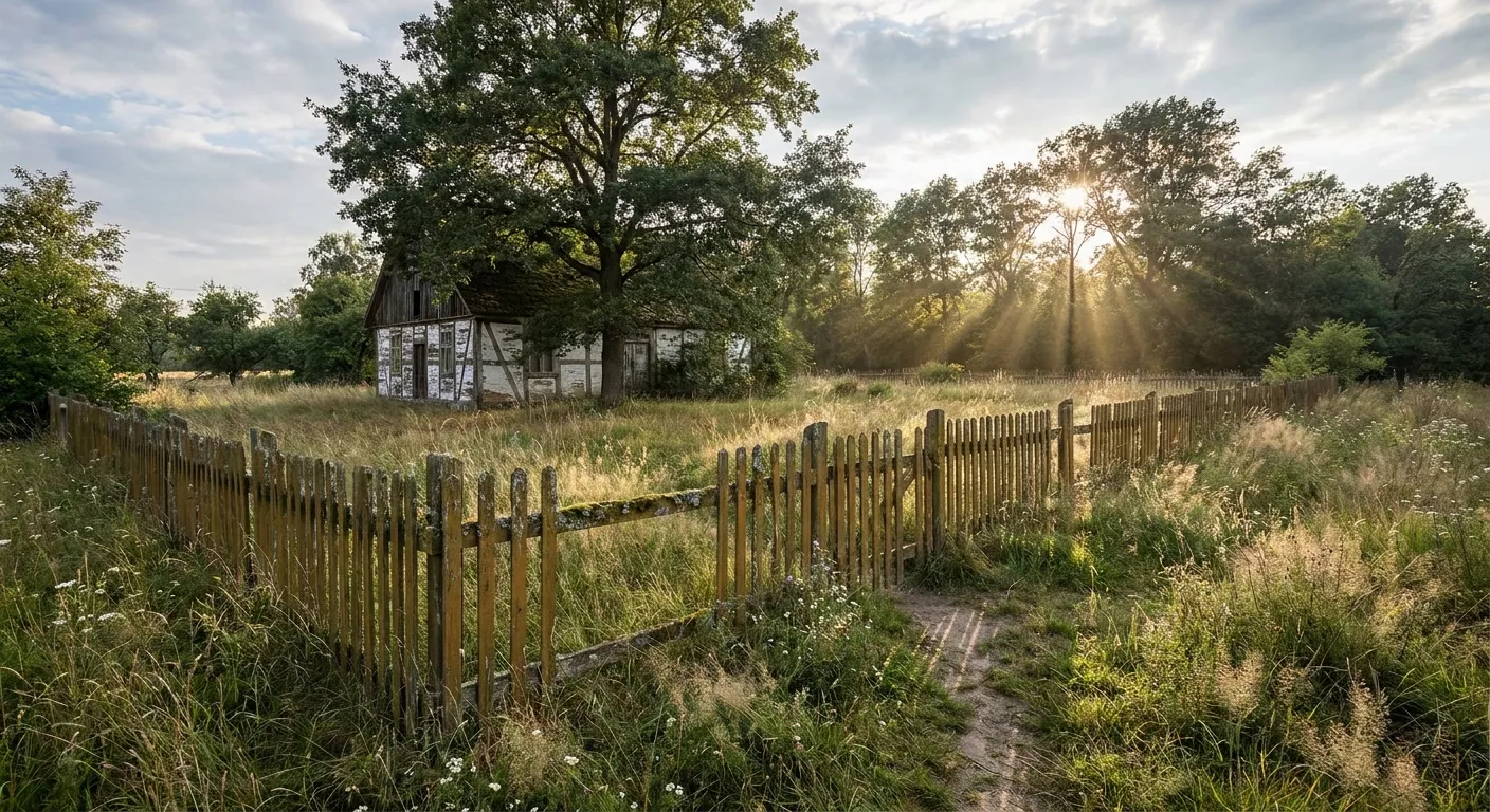 Sunlit countryside with tree and rustic house, symbolizing RockN' Socials' Digital Marketing Agency.