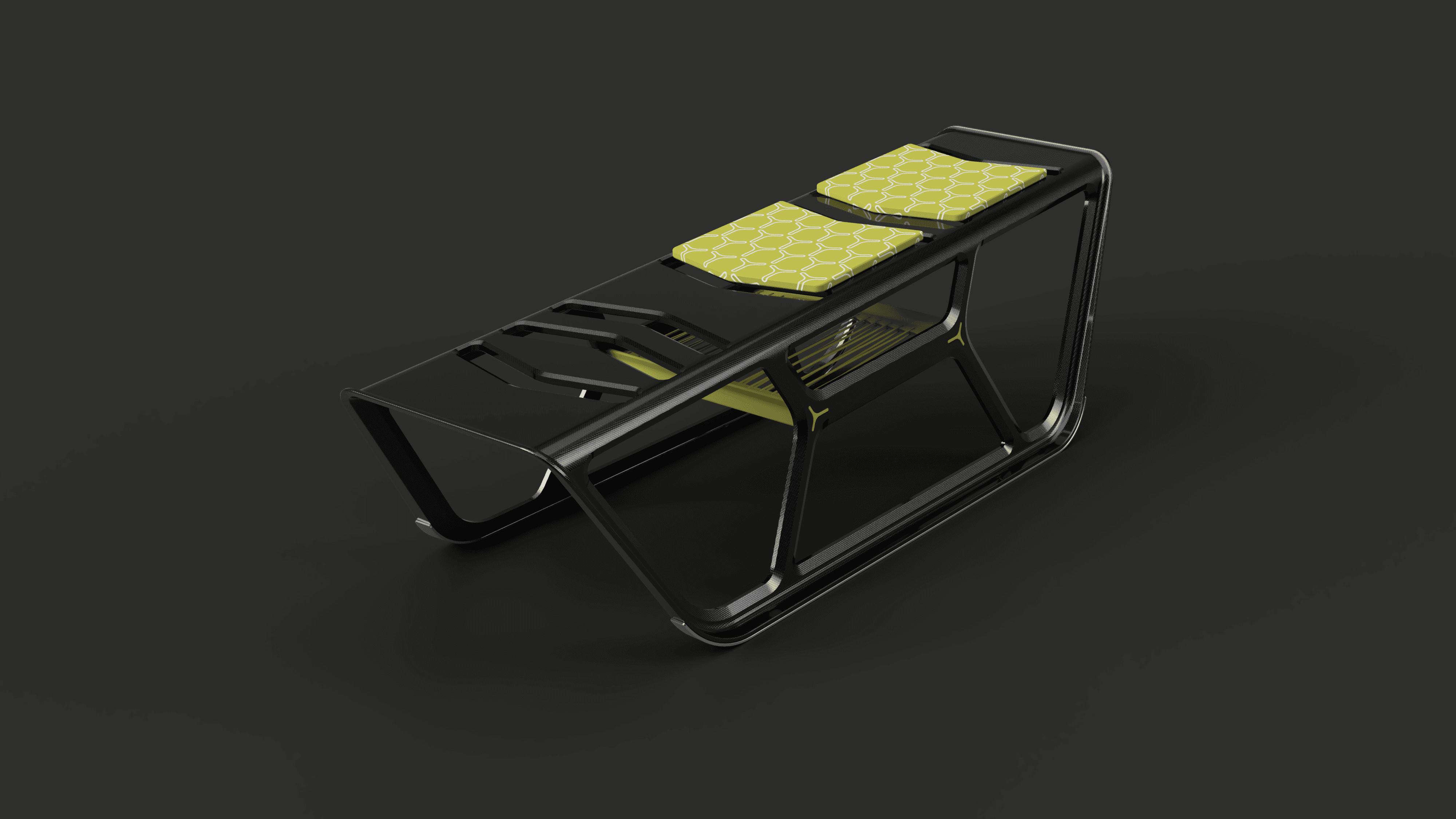 Fibre reinforced sled made from bio polymer total view