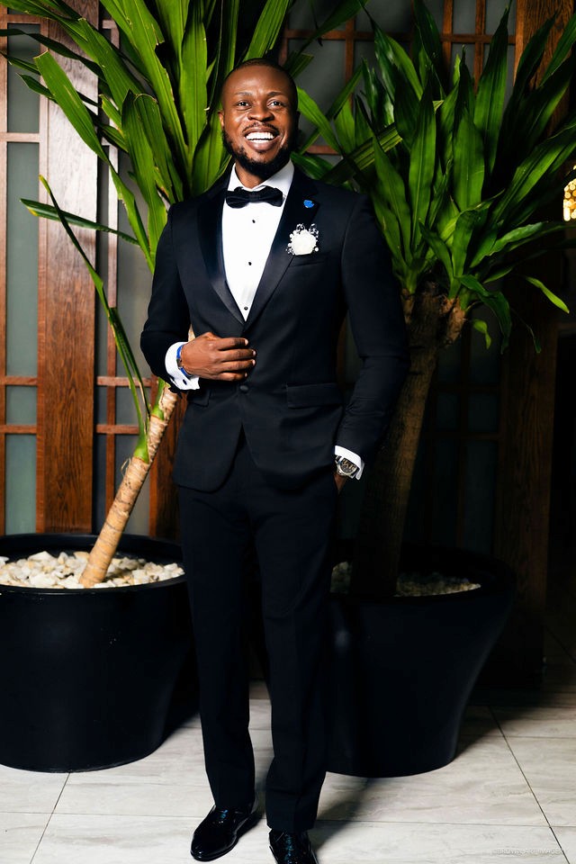 Bride and groom celebrating a luxury wedding coordinated by Victoria Brooks Events, a premium wedding planner in Nigeria.
