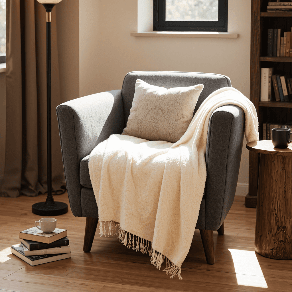 product photography of cozy living room chair